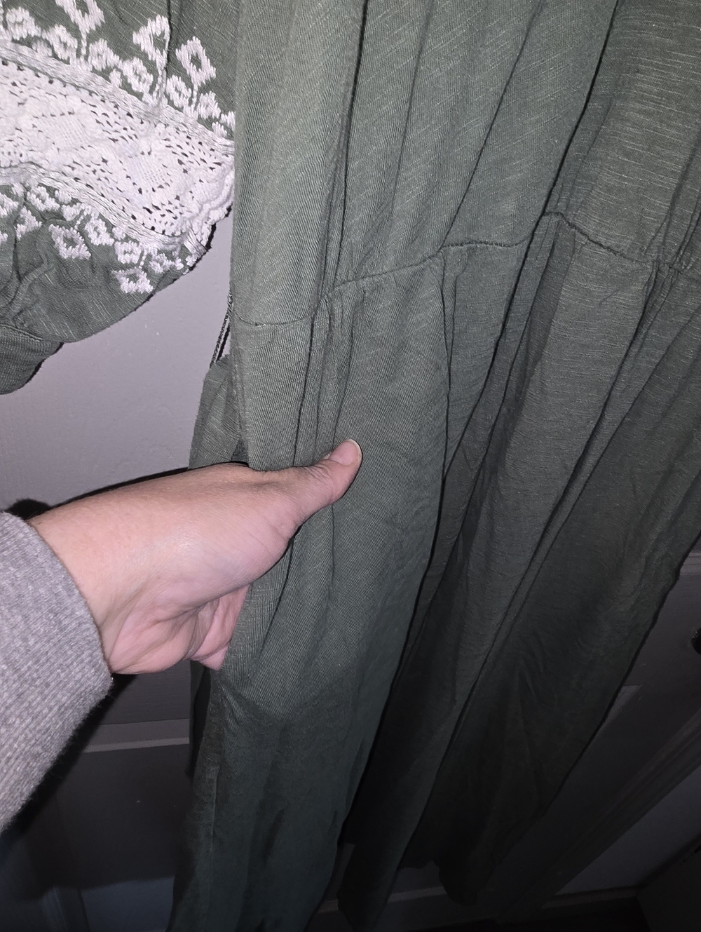 Boden Olive Green Embroidered Midi Wrap Dress - Picture 5 of 8